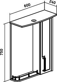 Runo Мебель для ванной Гранада 60 белый/венге – фотография-8
