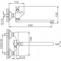 Frap Смеситель для ванны H731 F22731-B хром – фотография-3