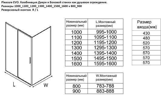 Aquanet  Душевой уголок Pleasure Evo 120x80 AE65-120x80-BT профиль черный, стекло прозрачное – фотография-4