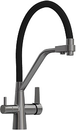 Teymi Смеситель для кухни Solli T10271 оружейная сталь/черный – фотография-1