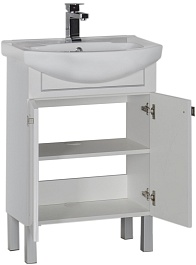 Aquanet Тумба с раковиной "Честер 60" белый/серебро – фотография-3