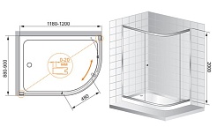 Cezares Душевой уголок ANIMA-W-RH-1-120/90-C-Cr – фотография-2