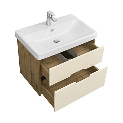 Акватон Мебель для ванной Оливия 70 Бежевый/Дуб веллингтон – фотография-5