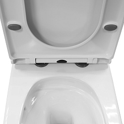 Azario Унитаз-моноблок Velluto AZ-6281 безободковый с бачком с сиденьем микролифт белый – фотография-13