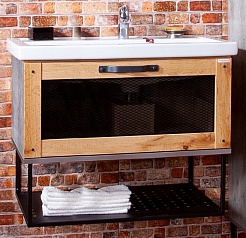 Бриклаер Тумба с раковиной Лофт 80 подвесная – фотография-1