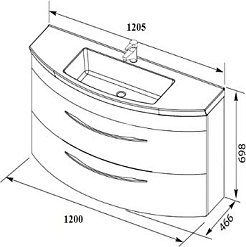 De Aqua Мебель для ванной Лонг 120, зеркало Тренд – фотография-9