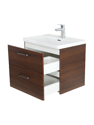 BelBagno Тумба с раковиной Due 50 подвесная Noce ручки Матовый тёмный никель – картинка-5