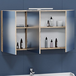 СанТа Зеркальный шкаф Марс 120 янтарное дерево – фотография-4