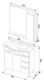 Aquanet Тумба с раковиной "Асти 85" – фотография-2