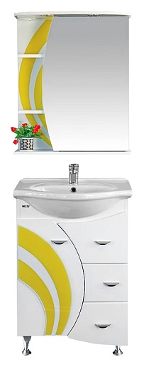 Misty Зеркальный шкаф Каролина 60 R желтое стекло – картинка-3