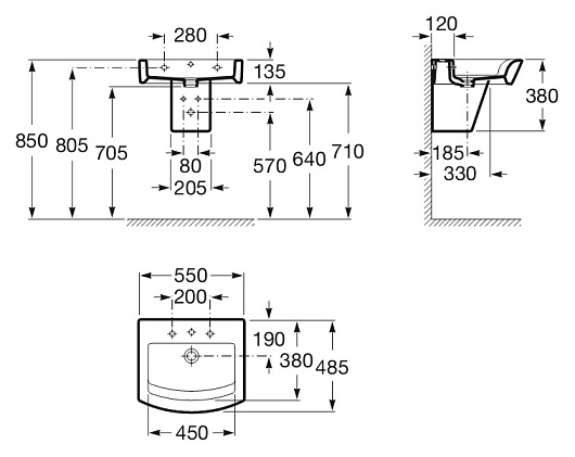 Roca Раковина "Hall" 32788100N – картинка-3