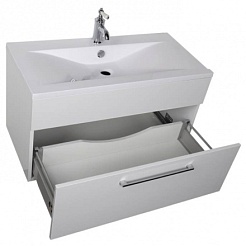 De Aqua Мебель для ванной Кубика 90, зеркало Сити – фотография-6