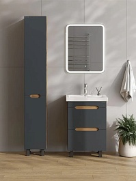 Onika Шкаф пенал Айленд 30 R графит/дуб крафт золотой – фотография-5