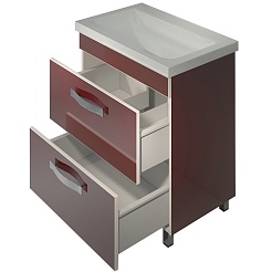 Какса-а Мебель для ванной Хилтон 70 напольная, бордо – фотография-5