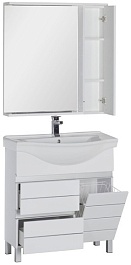 Aquanet Мебель для ванной "Доминика 80" белая, с корзиной  (172411) – фотография-2