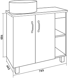 Grossman Мебель для ванной Флай 80 GR-3013 дуб сонома/серая – фотография-13