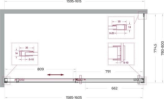 BelBagno Душевой уголок Soft Close-1 SOFT_CLOSE-1-AH-1-160/80-C-Cr 160x80 профиль хром стекло прозрачное – картинка-11