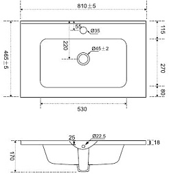 Am.Pm Мебельная раковина Sense 80 белая глянцевая – фотография-3