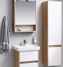 Aqwella Пенал для ванной Сити 35 дуб балтийский – фотография-3