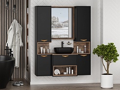 Brevita Пенал подвесной Bergen 35 R дуб галифакс олово/черный – фотография-5