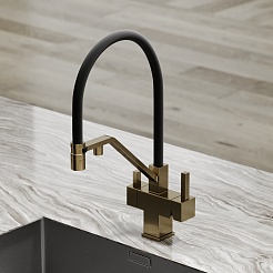 Sancos Смеситель для кухни Loro SC4007BG брашированное золото PVD покрытие – фотография-4