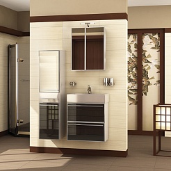  Тумба с раковиной "Ginza" белая с черным – фотография-2