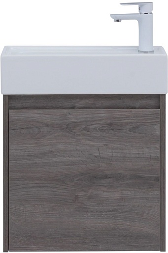 Aquanet Тумба с раковиной Nova Lite 50 подвесная дуб рошелье – картинка-3