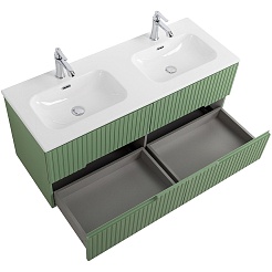 Cezares Тумба под раковину Duet-N 120 с 4 ящиками подвесная фисташковый софт – фотография-6