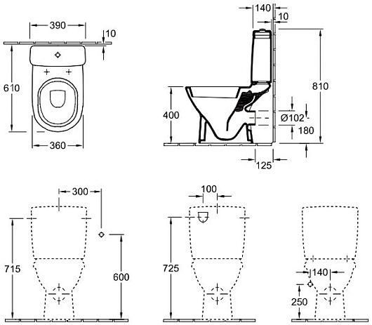 Villeroy & Boch Унитаз-компакт "O'Novo" 5689 10 01 – картинка-3
