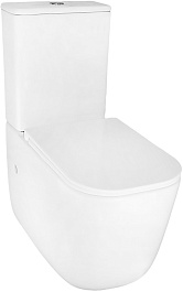 Azario Унитаз-компакт Riano AZ-1305A безободковый с бачком с сиденьем микролифт белый – фотография-1