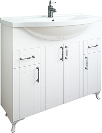 Sanflor Тумба с раковиной Глория 105 белая матовая – фотография-1