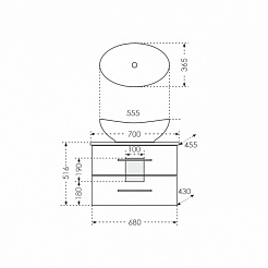 СанТа Мебель для ванной Венера 70 дуб вулканический – фотография-4