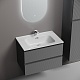 Sancos Тумба с раковиной Folk 140 ergraut soft раковина Grace 141 с двумя чашами CN7022wx – фотография-17
