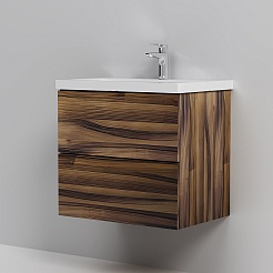 Am.Pm Тумба с раковиной Gem 60 подвесная орех – фотография-3