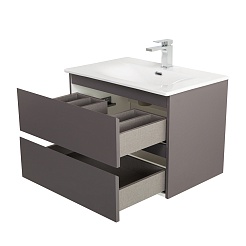 BelBagno Тумба с раковиной Kraft 60 подвесная Темно-Серый матовый с раковиной BB-8099-60 – фотография-9