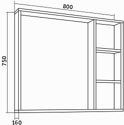 Grossman Зеркальный шкаф Флай 80 дуб сонома – фотография-4