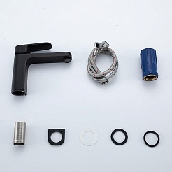 Frap Смеситель для раковины H89 F1089-6 черный – фотография-4