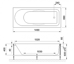 Royal Bath Акриловая ванна TUDOR STANDART с гидромассажем 170x75x60 – фотография-3
