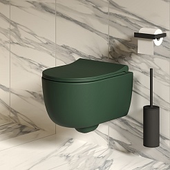 Ambassador Сиденье для унитаза Abner тонкое зеленое матовое – фотография-6