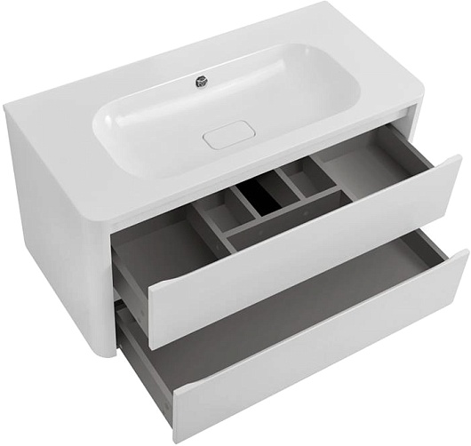 Cezares Тумба с раковиной без отверстия под смеситель Relax 100 подвесная bianco lucido – фотография-4