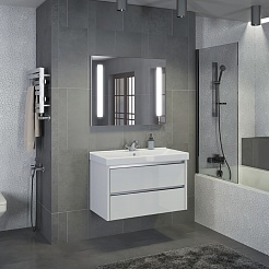 Comforty Тумба с раковиной Дублин 90 подвесная белая – фотография-7