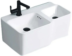 Ceruttispa Раковина подвесная Double Bella 64.5 CT9703 двойная белая – фотография-1