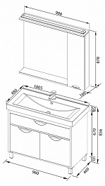 Aquanet Комплект Мебели "Гретта 100" венге (172223) – фотография-3