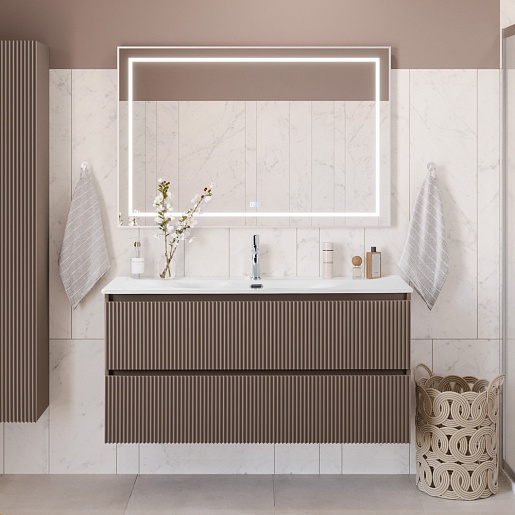 BelBagno Тумба под раковину Uno 120 подвесная Бежевый матовый – фотография-10