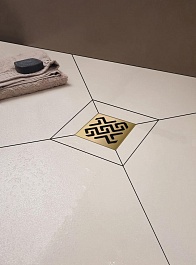 BERGES Wasserhaus Душевой трап Platz Antik 150 092161 золото глянец – фотография-4