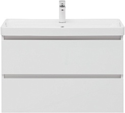 Aquanet Тумба под раковину Вега 80 подвесная белая глянцевая – фотография-3