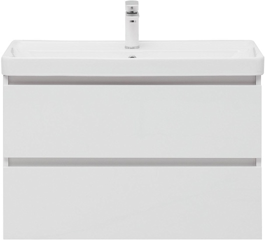 Aquanet Тумба под раковину Вега 80 подвесная белая глянцевая – картинка-3