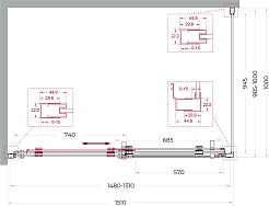BelBagno Душевой уголок Marino MARINO-2-AH-1-150/100-C-GM 150x100 профиль оружейная сталь стекло прозрачное – фотография-10