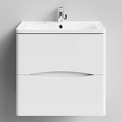 Водолей Тумба под раковину Адель 60 подвесная белая – фотография-1