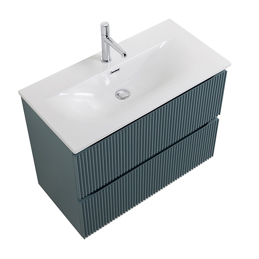 BelBagno Тумба с раковиной Uno mini 80 подвесная Голубой матовый с раковиной BB-8099-3-80 – картинка-5